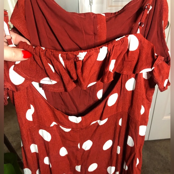 NWT Women’s Red Polka Dot Mini Dress SZ. L - Picture 8 of 15